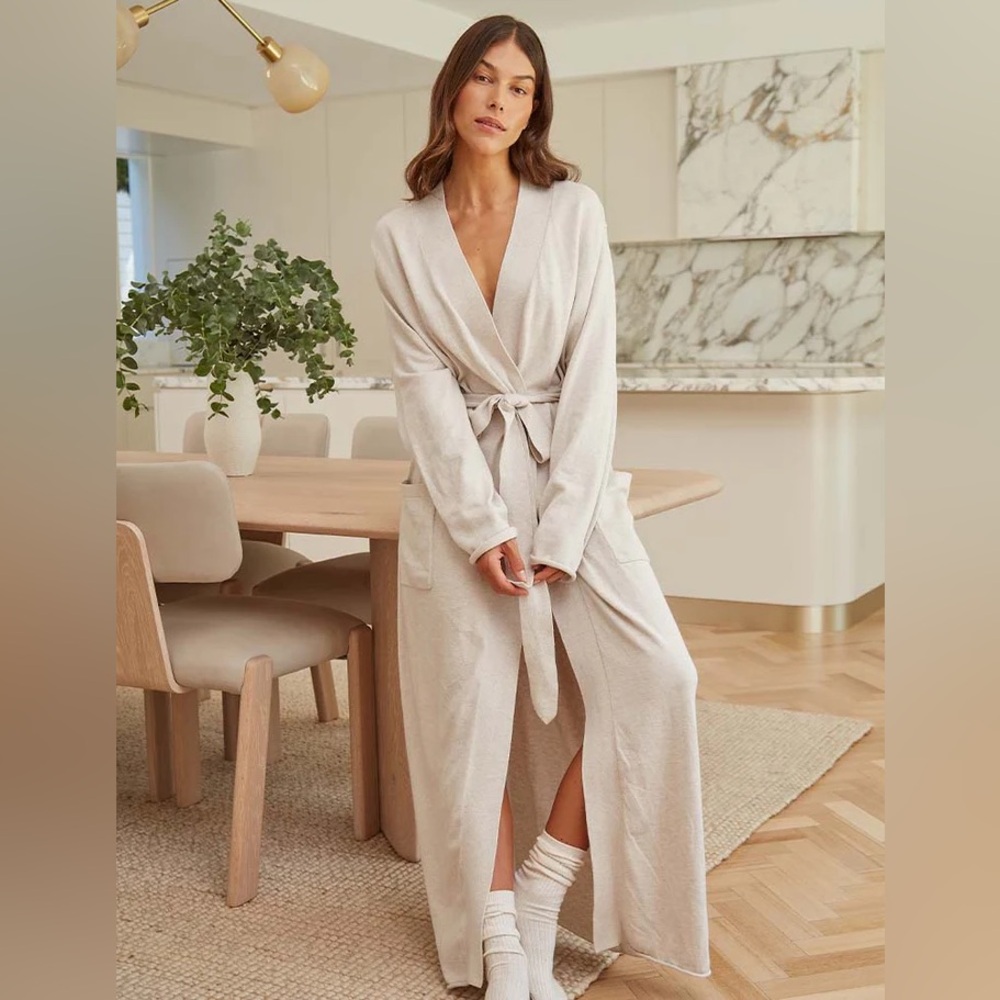 Papinelle - Cashmere Maxi Robe - Ecru (S)